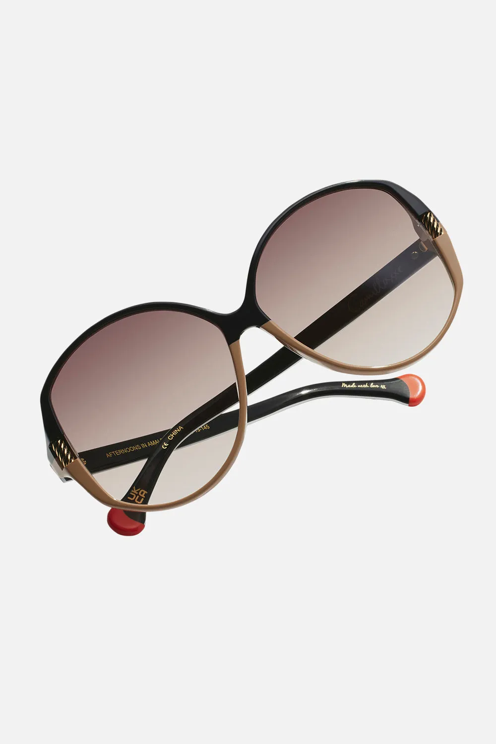 AFTERNOONS IN AMALFI SUNGLASSES BLACK/PUTTY