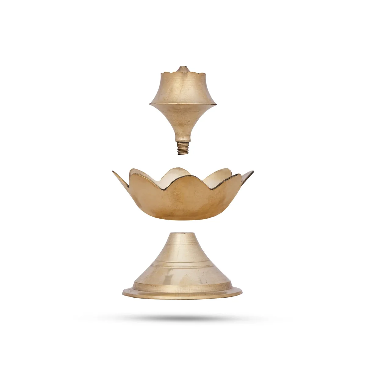 Agarbathi Stand - 2.5 x 2.5 Inches | Lotus Design Brass Incense Holder for Pooja/ 50 Gms Approx