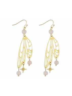 Beaded Butterfly Wing Statement Earrings