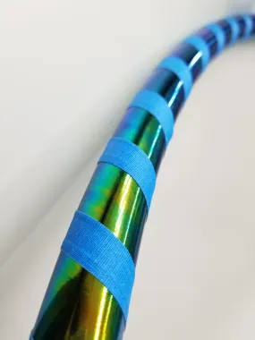 Blue Peacock Beginner Taped Hoop