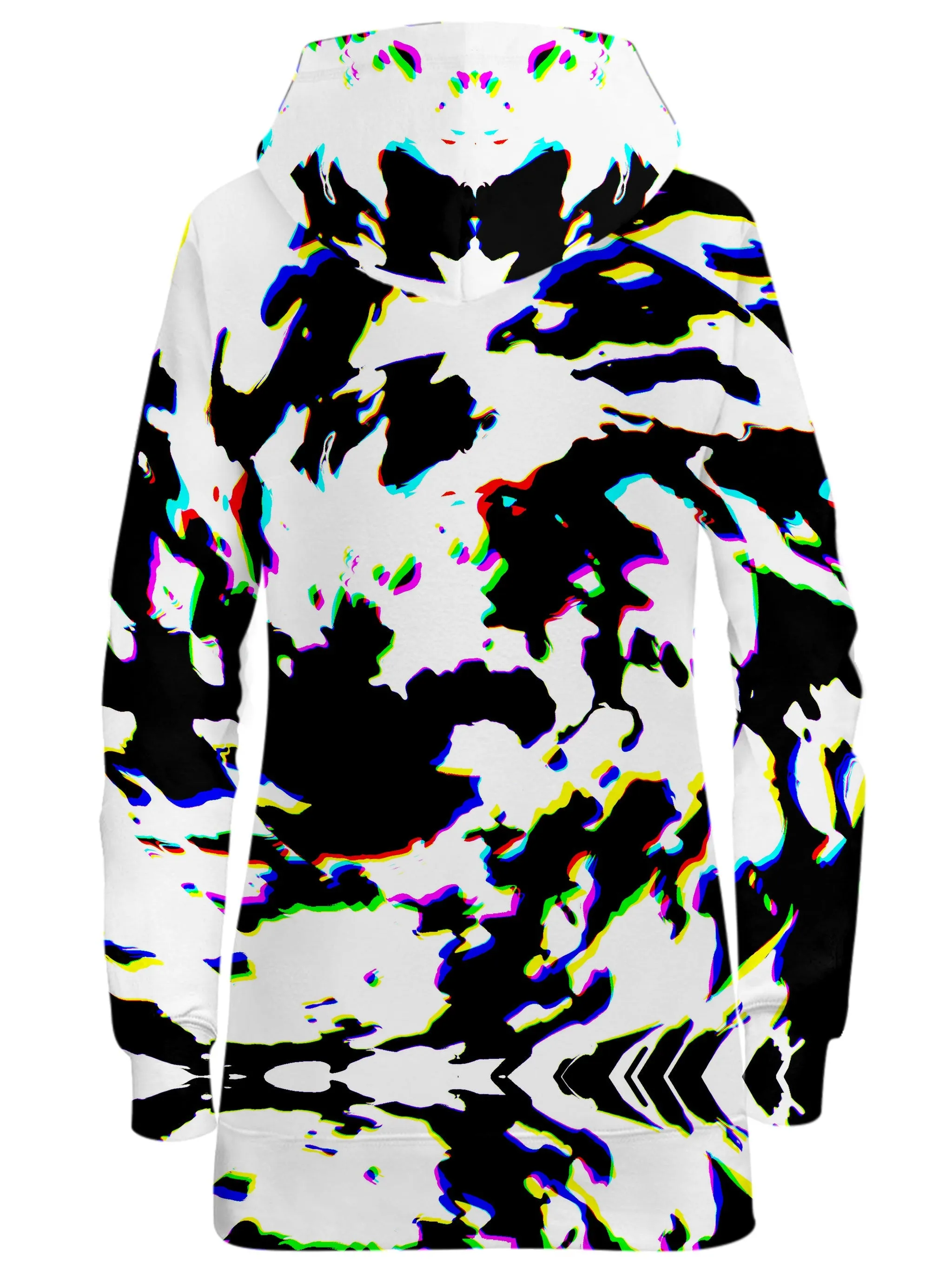 Cow Hide Print Rave Drip Hoodie Dress