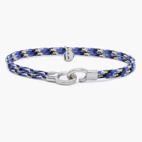 Double Sailing Cord Bracelet With Silver Lock (Multicolors)