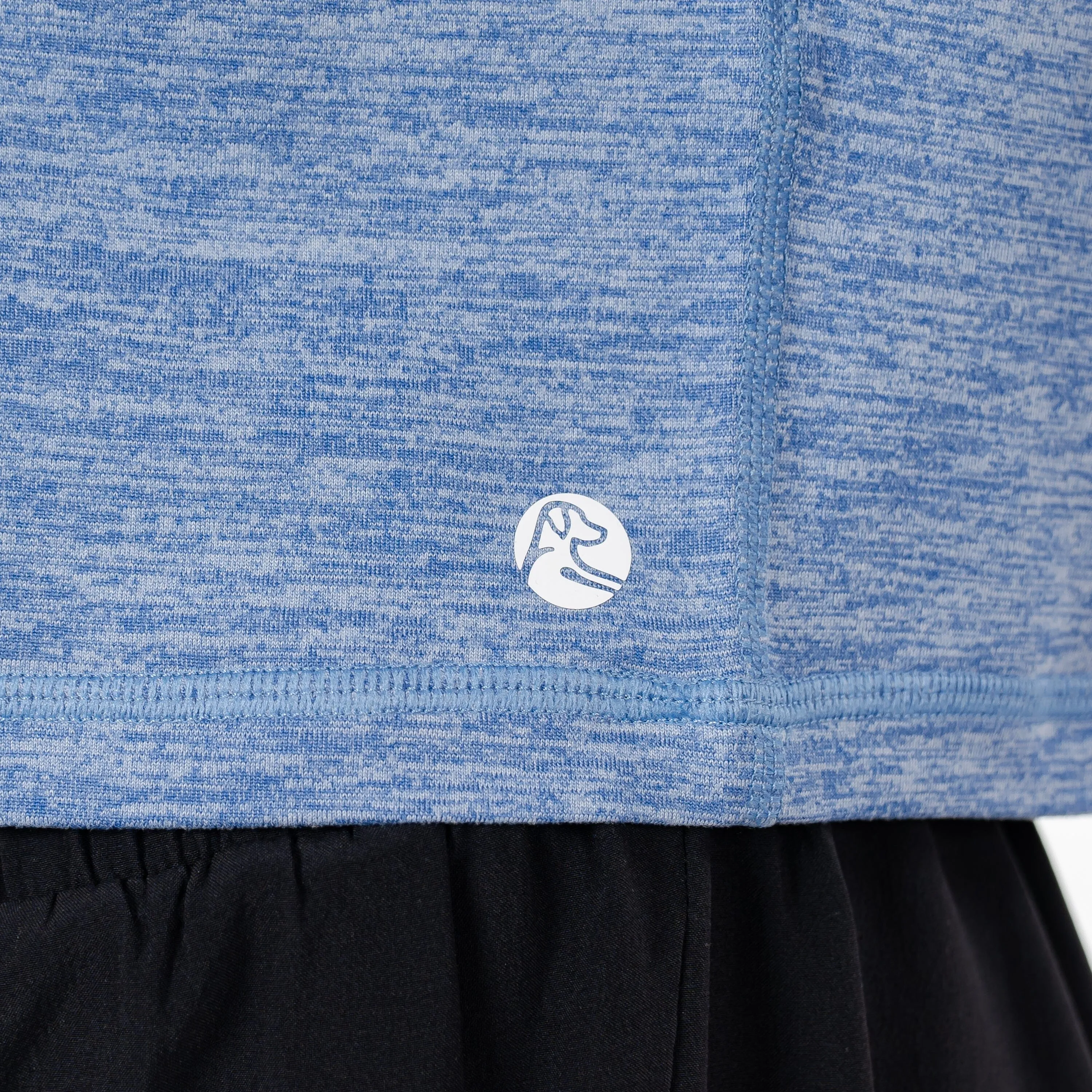 Drift Performance Crop Tee | Heather - Bunker Blue/White