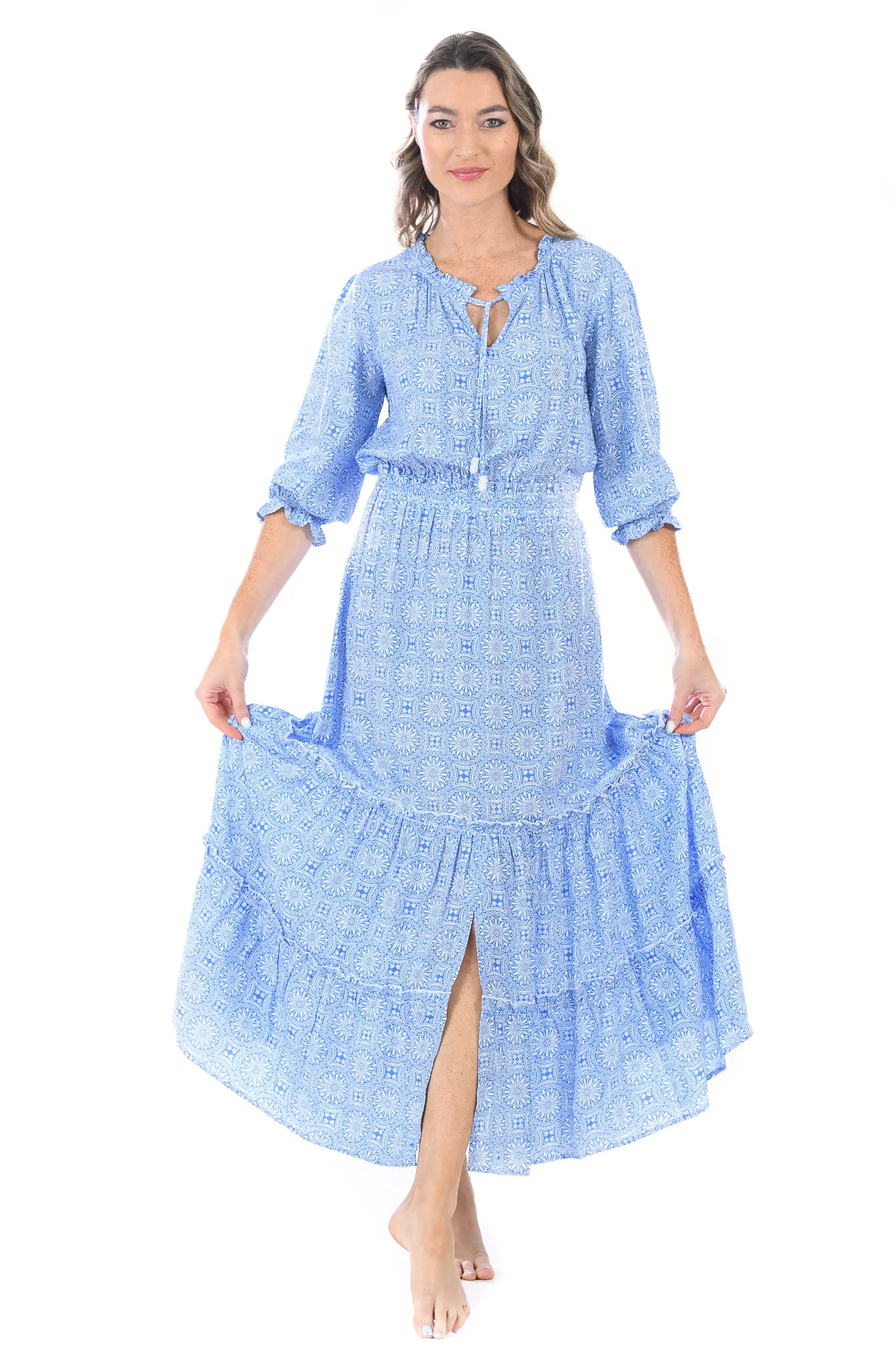 Eliza Dress / Periwinkle Medallion