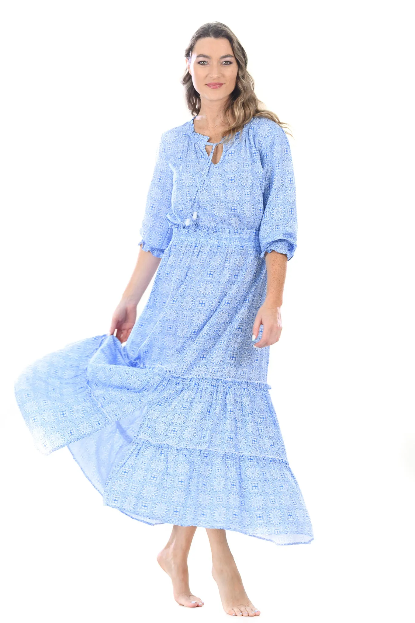 Eliza Dress / Periwinkle Medallion