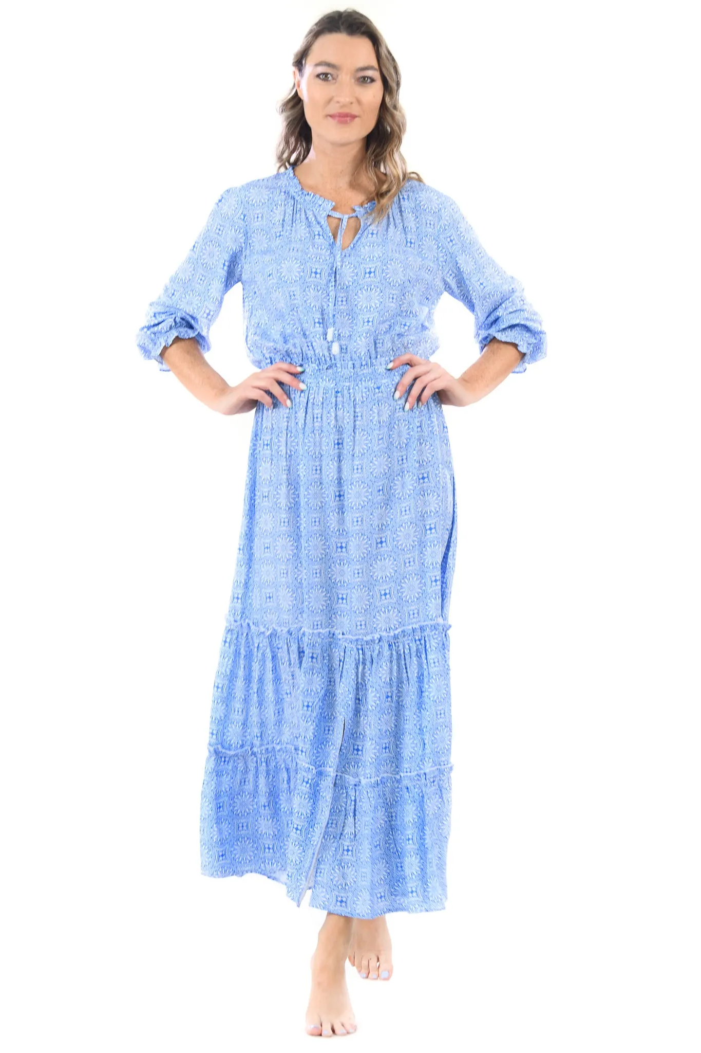 Eliza Dress / Periwinkle Medallion