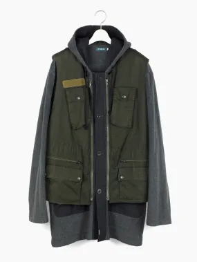 Endeneu 2-Piece Remade Modular Fleece Military Coat