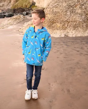 ETHAN COAT - BLUE DINO PRINT