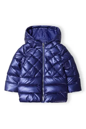 Girls Metallic Puffer Coat Navy Blue *In store now*