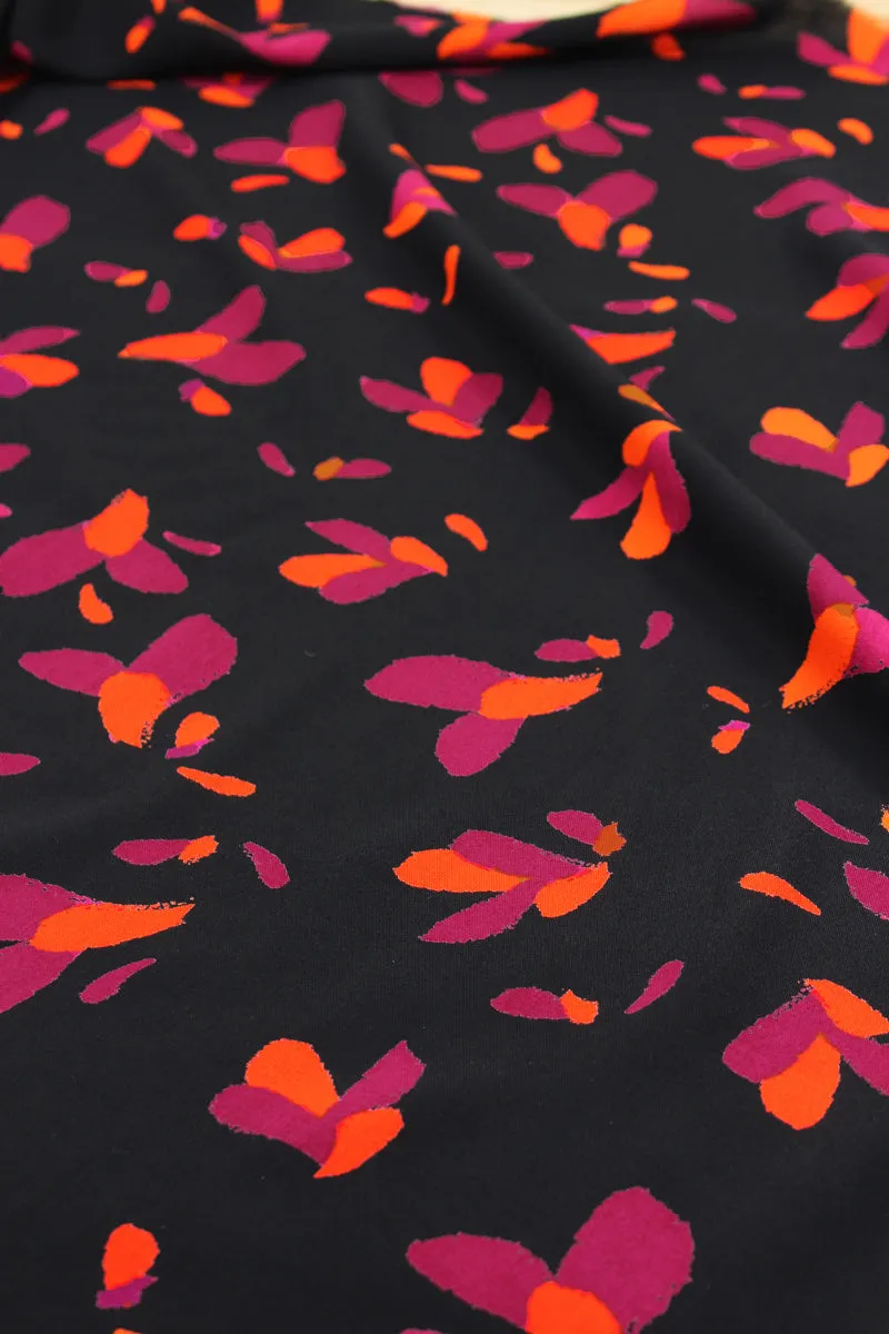 Églantine & Zoé - Petali Black Liquorish ECOVERO™ Viscose Twill Fabric