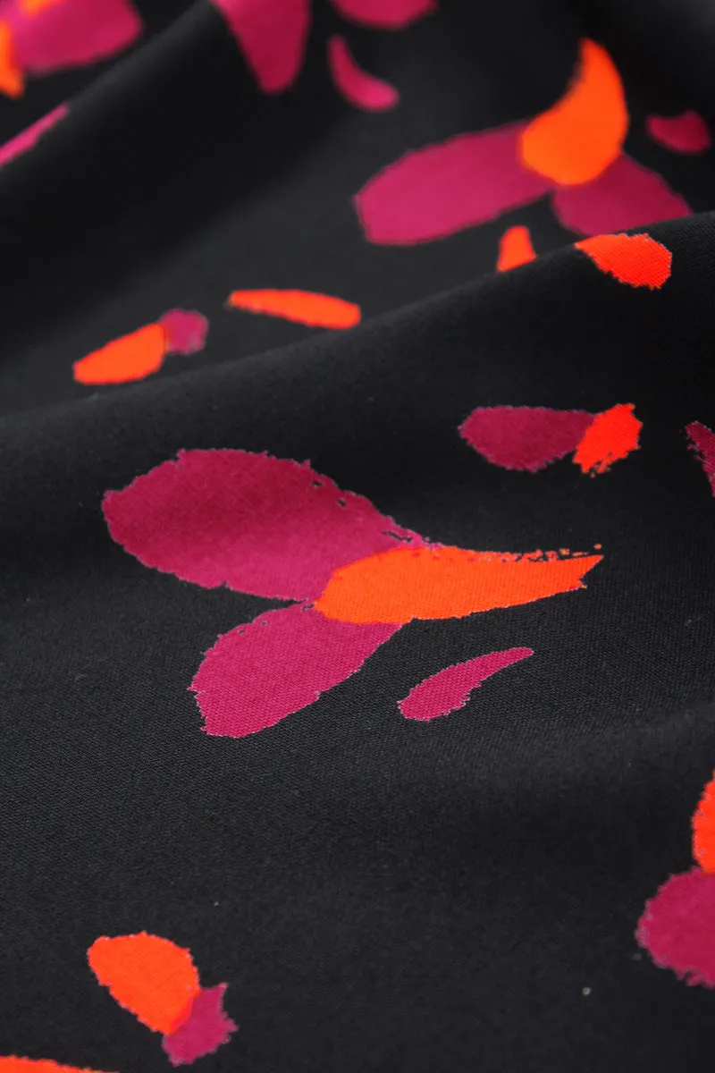 Églantine & Zoé - Petali Black Liquorish ECOVERO™ Viscose Twill Fabric