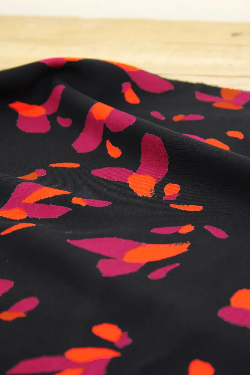 Églantine & Zoé - Petali Black Liquorish ECOVERO™ Viscose Twill Fabric