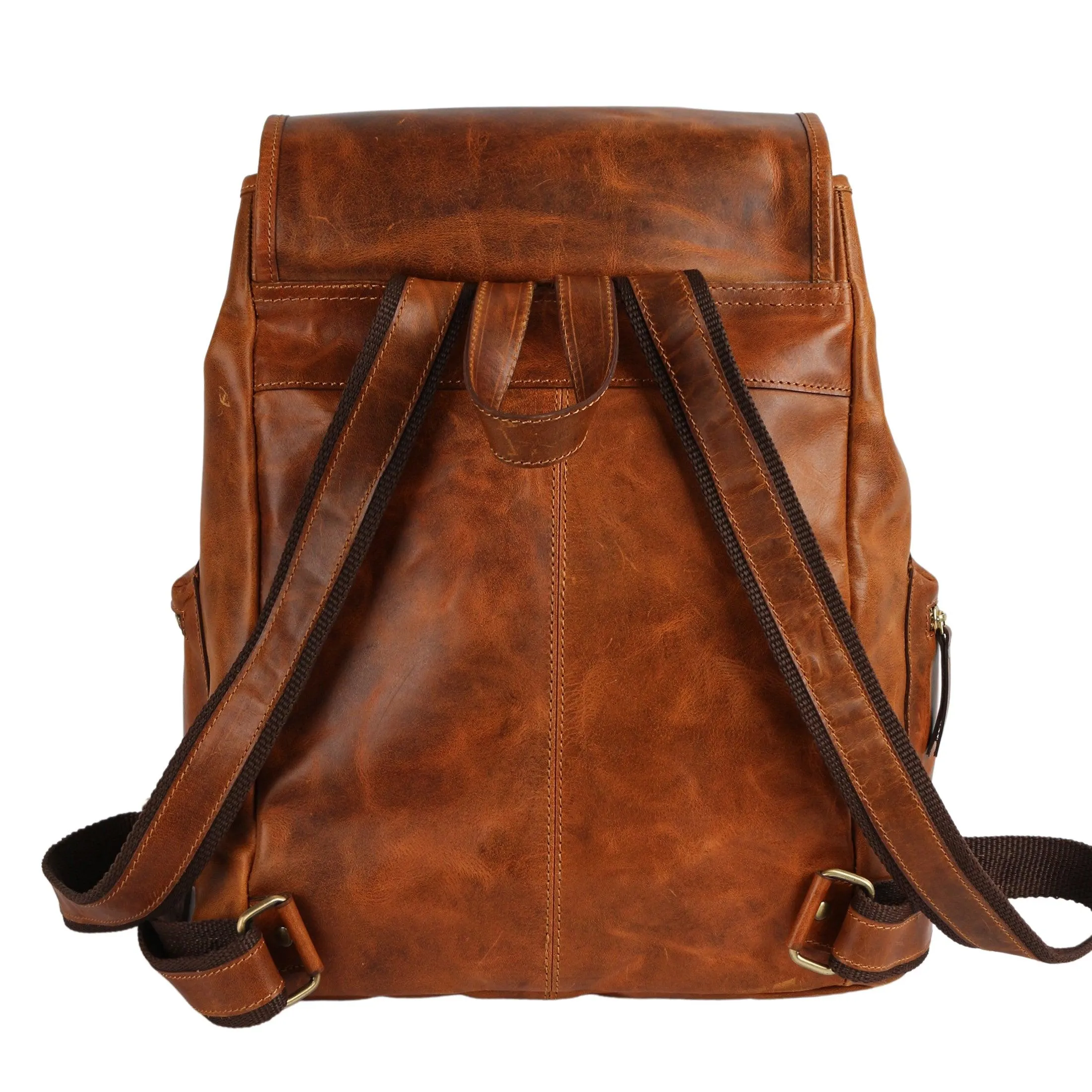 Leather Backpack Rucksack Travel Laptop Camping School College Bag for Men Women