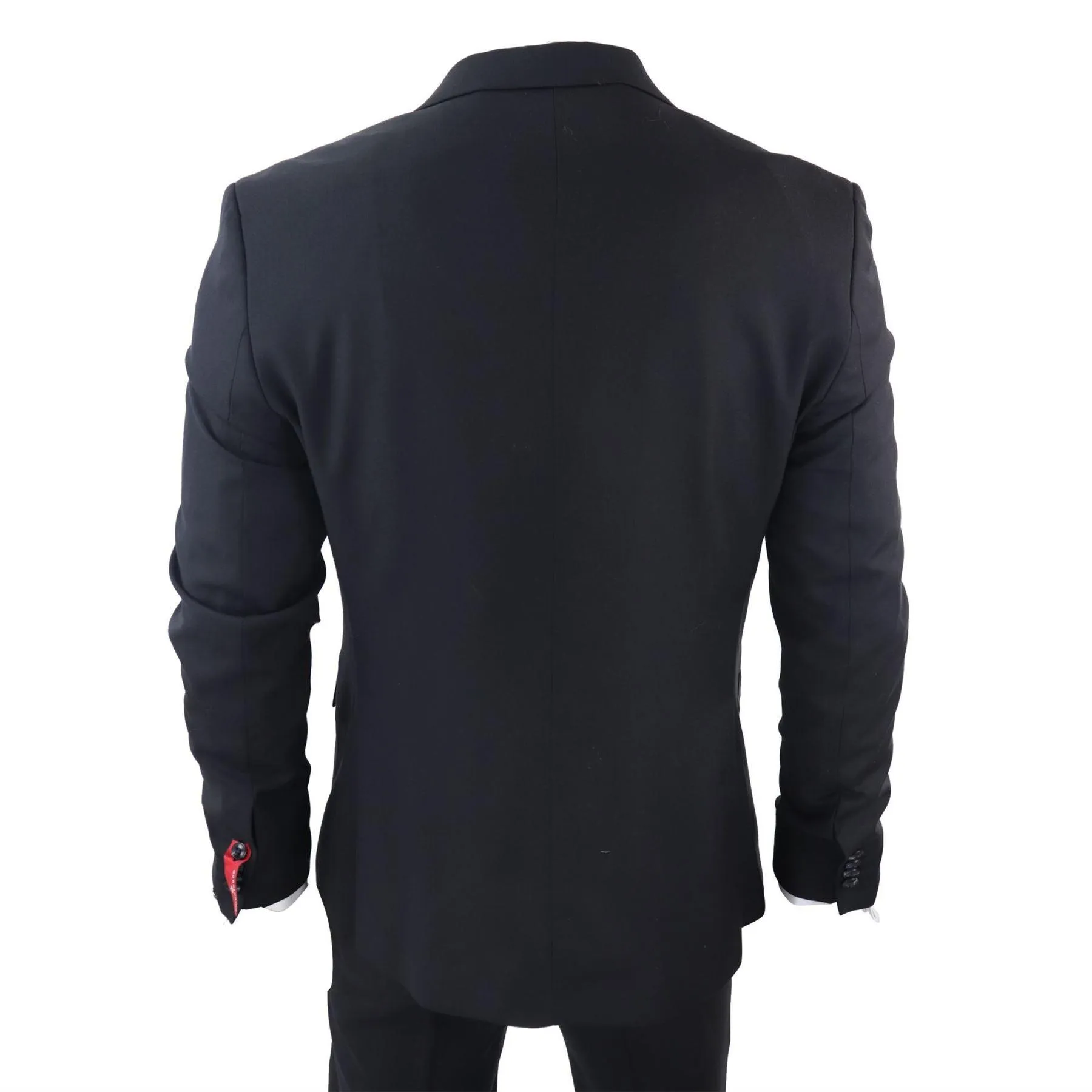 Mens Classic 3 Piece Suit Black Pocket Chain Wedding Tailored Fit Vintage Formal