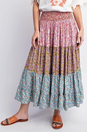 Mustard Rose Maxi Skirt