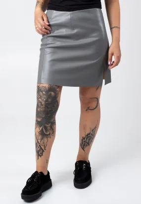 Noisy May - Clara Penny Slit Charcoal Gray - Skirt