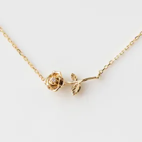 Solid Gold Birth Flower Necklace