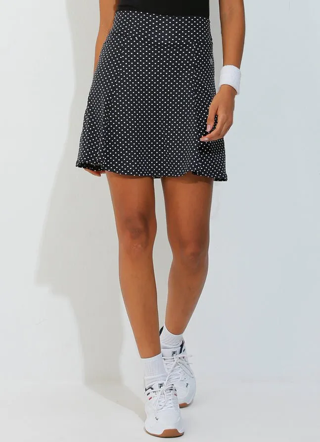 Ultimate Skirt / Skort (Black Polka Dot) 17"