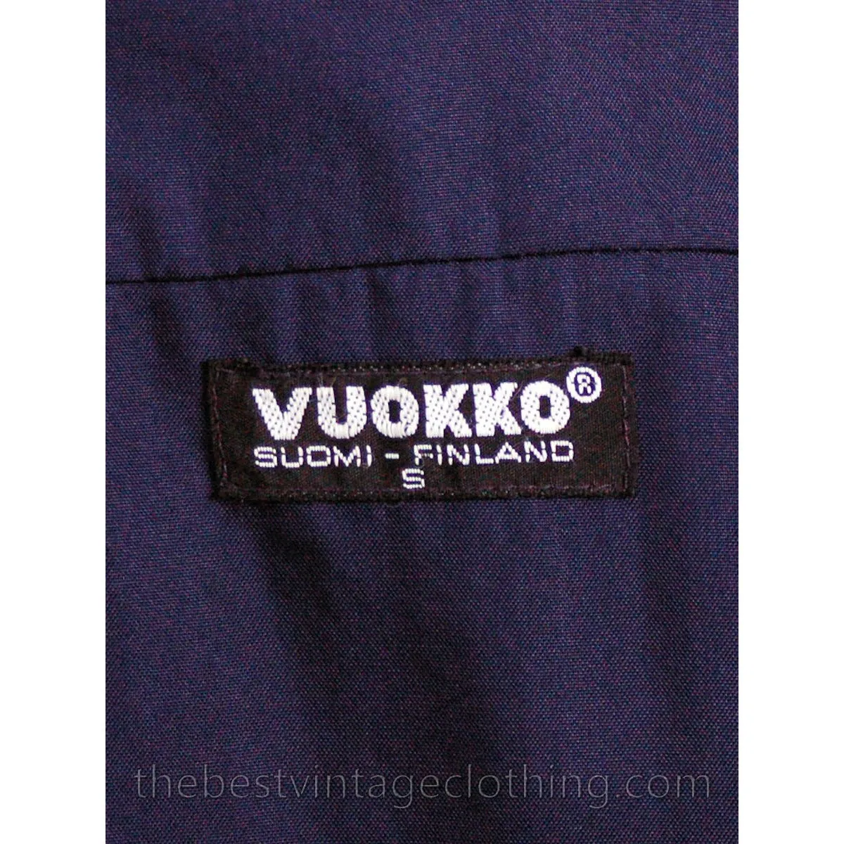 Vintage 1970s Vuokko Suomi Finland Blue Wool Coat Snap Front Mod S