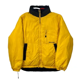 Vintage 90s Yellow   Navy Blue Tommy Hilfiger Reversible Puffer Coat/ Jacket - Large