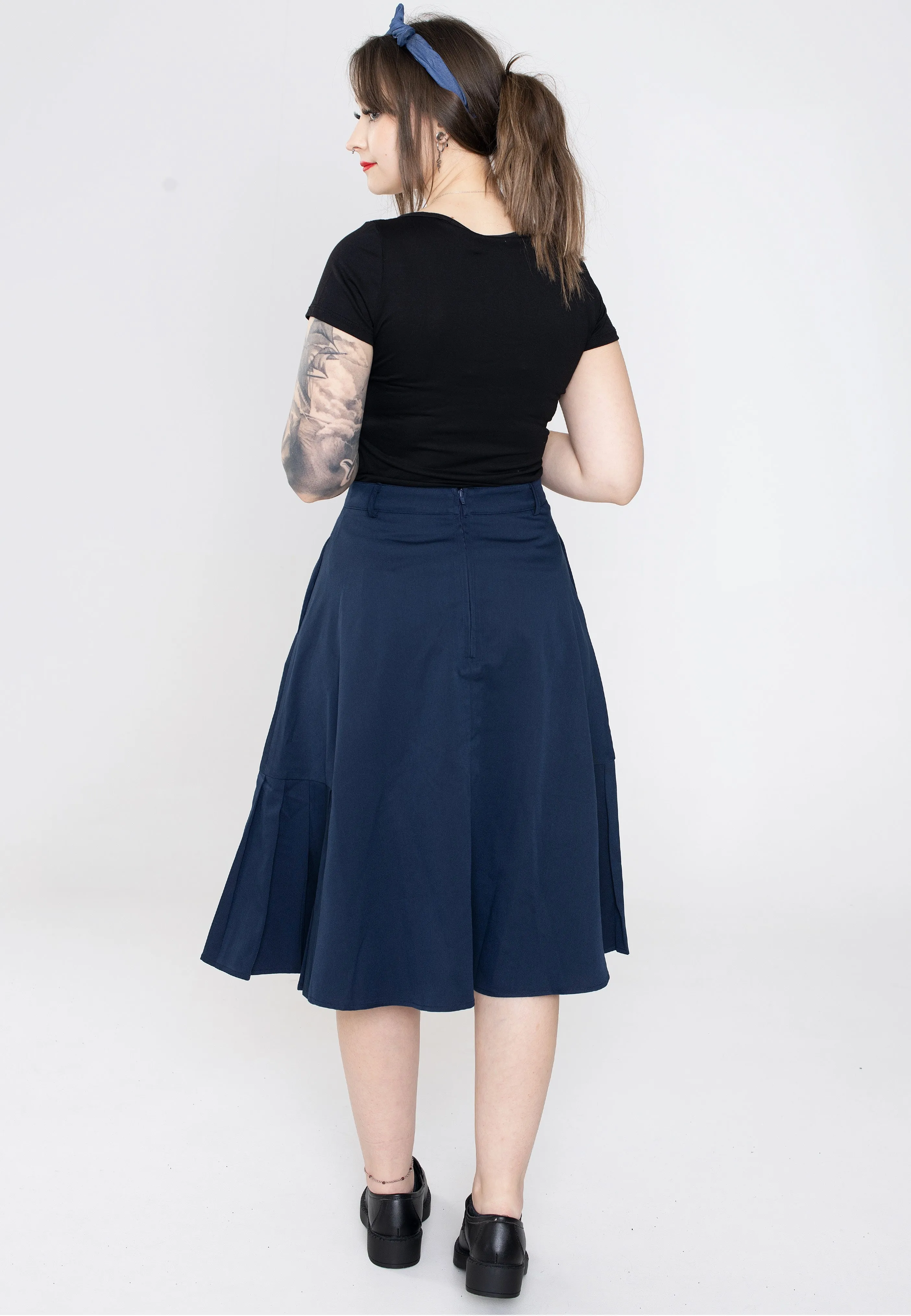 Voodoo Vixen - Nyla Knee Length Navy - Skirt